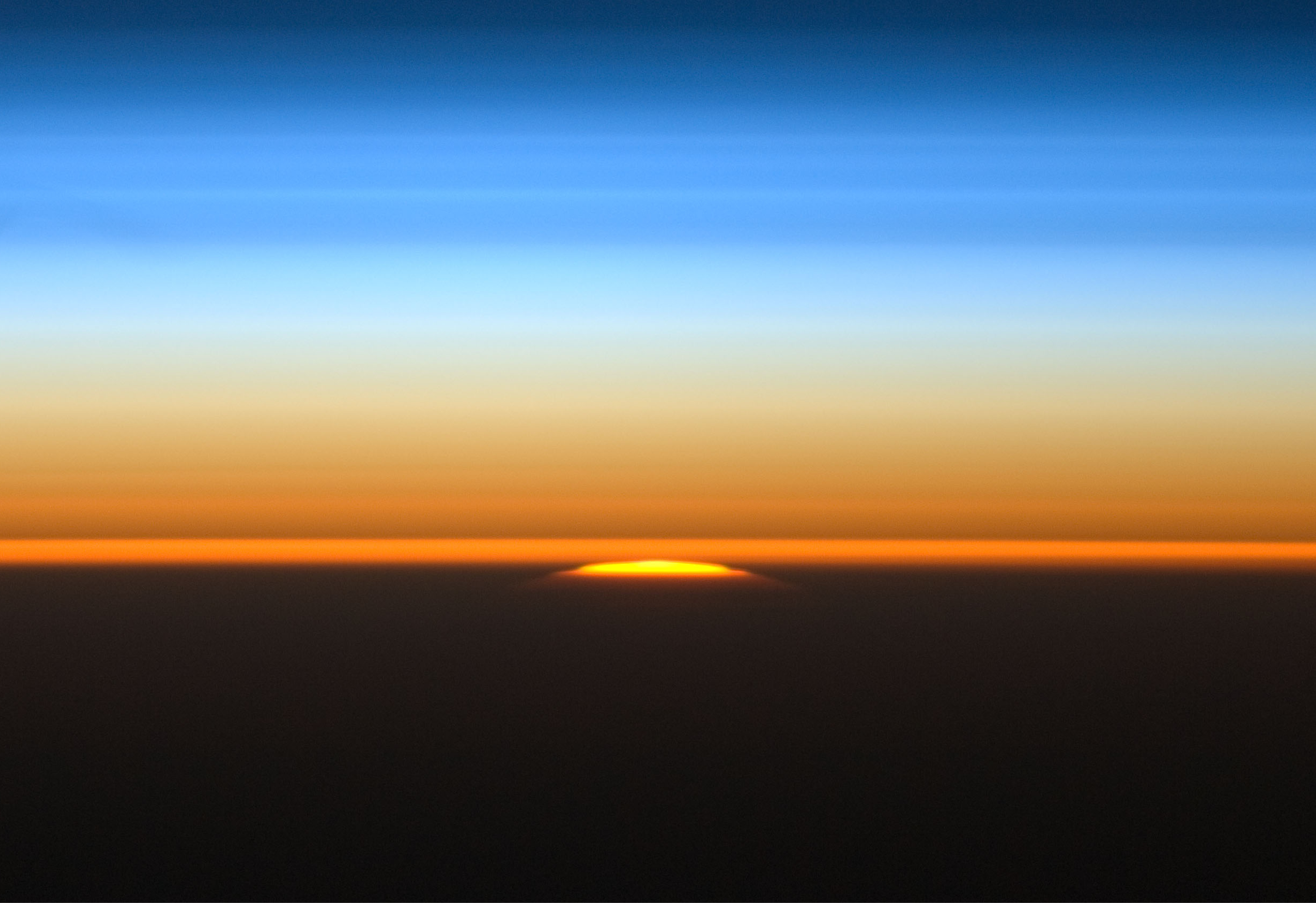 Sun peaking out of the horizon