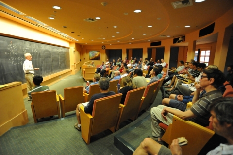 Students in a college classroom