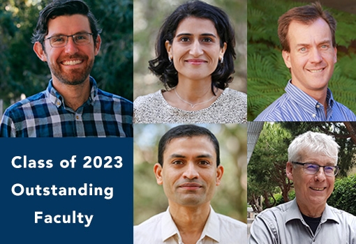 Graduating seniors selected recipients of the UC Santa Barbara College of Engineering's Faculty of the Year honors. 