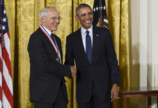 Professor Gossard with President Obama