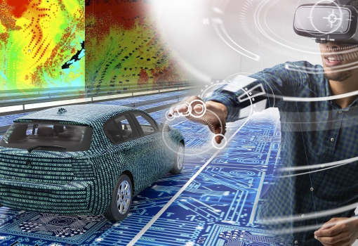 Image combining virtual reality, remote sensing and autonomous vehicles