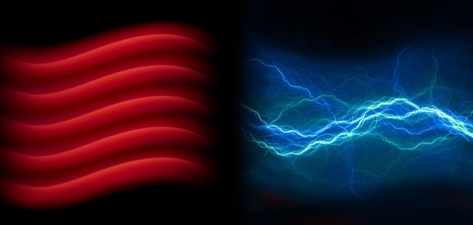 An images suggesting heat being transformed into electricity