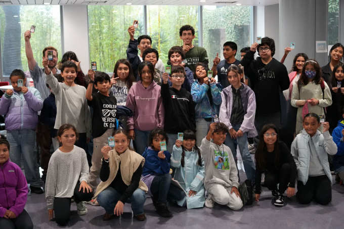 A group of students attends the Future Makers program at UC Santa Barbara