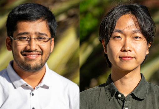Prithvi Dake (left) and Jaewon Lee (right), recipients of the Mitsubishi Chemical Fellowship.