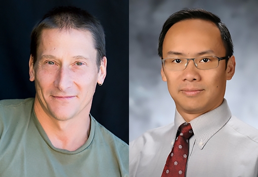 Professors and new ACM Fellows (from left): Giovanni Vigna and Yuan Xie