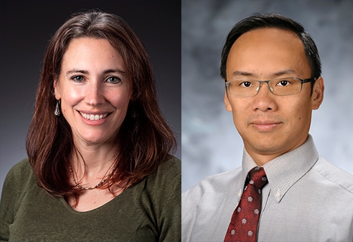 Newly Elected AAAS Fellows Elizabeth Belding (left) and Yuan Xie