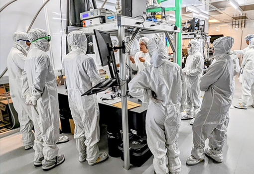 Image showing students and researchers working inside UCSB's Quantum Foundry.