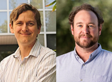 Head shots of materials professor Stephen Wilson and chemical engineering professor Phillip Christopher
